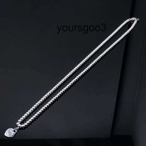 TF FamilyTiffanybead Necklace Tiffanyjewelry Silver Neckor Designer Halsband för kvinna Precision Högkvalitativ pärla kärlekshalsband utan diamanter älskar knopp