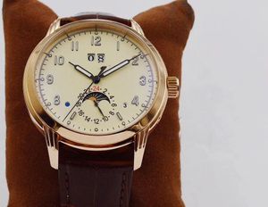 U1 Top-grade AAA New Grand Complication Moon Phase 2813 Automatic Men Watch 5396 White Dial Stick Marker Brown Leather Watches Date TWPP Wristwatches TB70