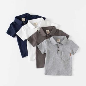 Polos Polos Childrens Polo Shirt Boys Abbigliamento da 6 a 9 12 18 mesi T-shirt per bambini in età prescolare blu Pocket Pocket Polo WX5.29