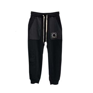 Designer Luxury Loes Classic 2024 Summer Fashion Brand Embossed Trendy Men's Casual with Loose Feet Embroidered Black High end Guard Pants