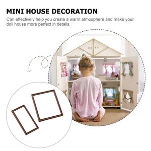 Frame Photo Dollhouse Miniature Diy Hanging Mini Furniture Playhouse Decorative Window 1 Golden Picture 12 House Mirror