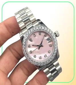 DateJust Watches Diamond Mark Pink Shell Dial Women Stainless Watches Ladies Automatic Wristwatch Valentine039s Gift 32mm6509286