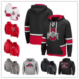 Wear Custom Man College Football Ohio State Buckeyes OSU Sweatshirts Pullover Hoodies Jersey Red White Black Grey Alternate Stitched Si