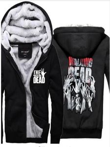 2019 Mens Autumn Black Tracksuit The Walking Dead Hoodies Zombie Hands Scary Winter Fleece Super Warm Sweatshirts Jacket Clothes T9748711