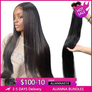 Hair Wefts 10A 36 38 40 inch Human Hair Bundle Brazilian Hair Braided Bundle Straight Human Hair Bundle 30 inch Human Hair Bundle Q240529