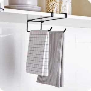Kitchen Storage 1Pcs Iron Bathroom Rag Shelf Hanging Double Rod Hook Towel Stand Toilet Paper Holder Hanger