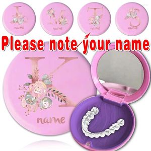 Storage Bottles Customized Name Orthodontic Mouth Guard Box With Mirror Portable Milk Teeth Retainer Case Travel Braces Denture Organizer