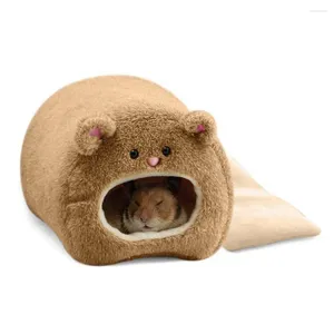 Hundebekleidung Ratten Hamster Winter warm hängende Käfig Hängematte süßes Bärenhaus mit Bettmatte für kleine pelzige