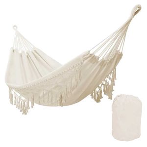 Hammocks nordisk stil vit hängmatta utomhus inomhus trädgård sovsal sovrum hängande stol för barn vuxen svängande enkel säkerhet H240530 T519