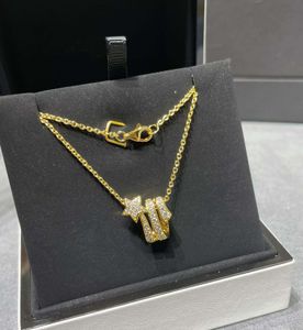 2024 Luxury quality charm pendant necklace with star shape and sparkly diamond in three colors plated have stamp box PS3799B
