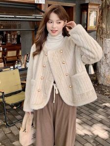 Women's Fur Faux Fur Faux Mink Velvet Coat Women Winter 2023 New Popular High-Grade Super Soft Plush Fur Thickened Cotton-Padded Coat z240530