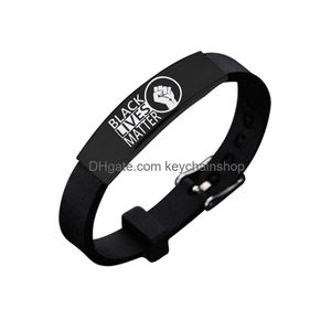 Jelly Black Lives Matter Bracelets Bangle For Men Women New Fashion American Protest Stainless Steel Sile Letters Bracelet Jewelry Dr Dhylv