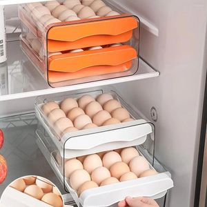 Depolama Şişeleri Gıda Sınıfı Yumurta Kutusu -Drawer Style Buzdolabı Organizatörü Mutfak için 32 ızgara ile çoklu renkler mevcuttur