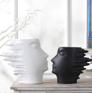 white black ceramic Modern Creative vase home decor crafts room decoration flowers vase porcelain large floor vases figurines6184175