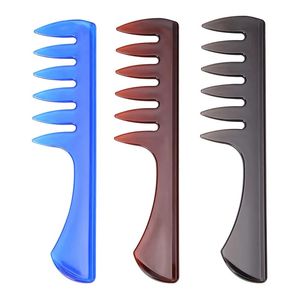 Wide Teeth Hair Comb Oil Slick Styling Curly Hairbrush Hair Fork Pick Comb Plastic Handle Hairdressing Brush Styling Tool