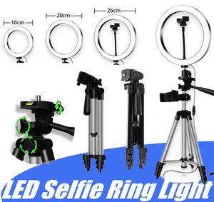 YouTube Makeup Video Live Shooting LED RING LIGHT RING LAMP 6 7 10 tum med telefoninnehavare stativ Stand Selfie Ringlight Circle Tik9123579