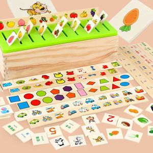 Math Counting Time Sorting Nesting Stacking toys Wooden Shape Matching Classification Box Childrens Early Education Toys WX5.29