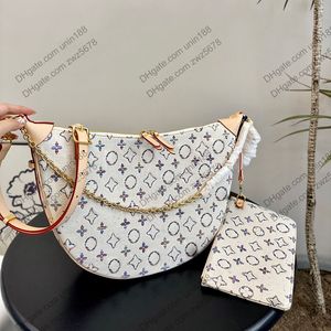 24SS Womens Luxurys Designers Tote Bag Embroidery Jacquard Canvas shoulder strap Crossbody Women Handbag With Original metal Pouch Purse