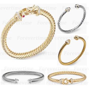 DY Twisted Cuff Bangle Charm Bracelets for Men Women 4-7mm Wire Designer Hip-Hop style 925 sterling silver Retro Madison Chain dy Bracelet Jewelry party gift
