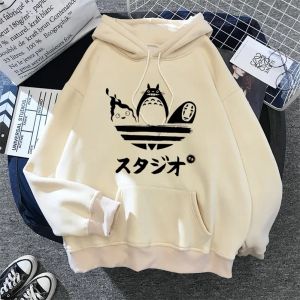 Sweatshirts Women's Hoodies Sweatshirts My Neanver Totoro Harajuku Women Studio Ghibli Kawaii Sweatshirt Miyazaki Hayao Funny Cartoon Top Hoo