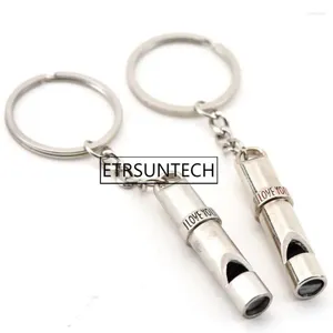 Favor de festa 100Pairs Metal Mini Whistle Casal Keychains Loves Keyrings para Presentes do Dia dos Namorados do Casamento