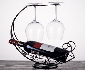 Creative Metal Wine Rack pendurado Vinho Glass Stand Stand Stand Display Stand Stand Bracket Bar Decor Decoração Fun Drop7440861