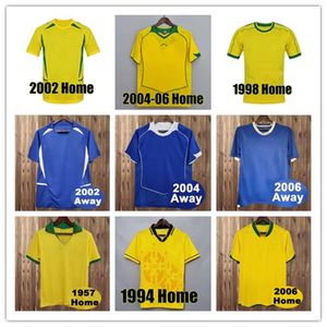 Brasil Retro Soccer Jerseys Ronaldo 1957 85 88 91 93 94 98 00 02 04 06 12 12 Роналдиньо Кака Р. Карлос Камиса де -Футебол Бразилия Футбольная рубашка Rivaldo Классическая винтаж Джерси