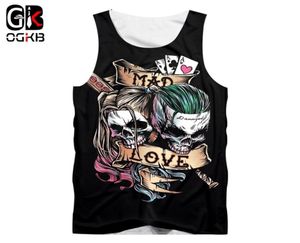 OGKB NEU NEUER SOMMER TANK TOPS MEN039S COOLS COOL SCULL DRINTED 3D WEST SINGLETS MAN HIPHOP HEIGERNEH