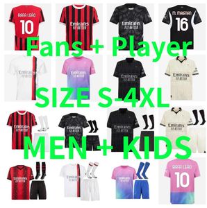 24 25 AC Giroud Rafa Leao Milans Soccer Jerseys 2024 2025 Player Version S.Castillejo Fourth Pulisic Reijnders Loftus-Cheek Theo Football Shirts M. Maignan Men Kids Kit