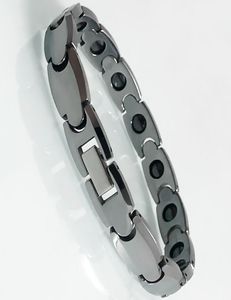 Link Cadeia Classic Casal Bracelets Solid Tungsten Aço de saúde Pulseira magnética para homens Homme Mannen Armbanden Weddin9279829