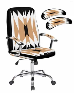 Chair Covers Aztec Bohemian Wood Texture Elastic Office Cover Gaming Computer Armchair Protector Seat