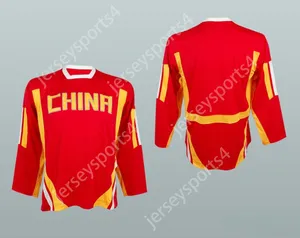 Custom CHINA NATIONAL TEAM HOCKEY JERSEY Top Stitched S-M-L-XL-XXL-3XL-4XL-5XL-6XL