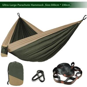 Hammocks Ultra-Light Camping Hammocks för utomhus trädgårdsvängningar med 210T nylon fallskärm justerbara slingremmar H240530 SDGW