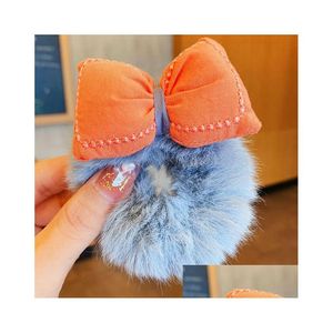 Haarzubehör Girls Colorf Bow P ealstic Bands Kinder Süße Pferdeschwanz Dekoration Scrunchie Tie Fashion Drop Lieferungsprodukte t DHSD8