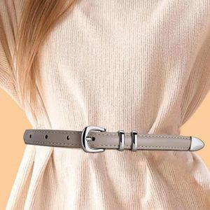 Belts Women Thin Belt Stylish Women's Adjustable Faux Leather For Dresses Shirts Multi-hole Waistband Accessory With Solid Color