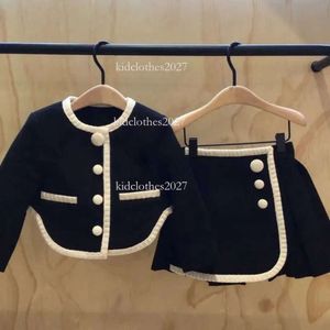 Girls Tweed Sets 2Pcs Kids Winter Autumn Long Sleeves Princess Top And Skirt Birthday Designed Uniform Cloth