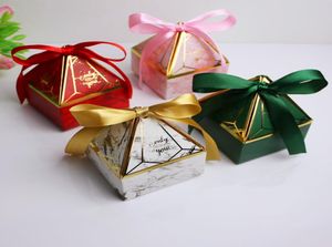 Marry Candy Box Pagoda Shaped Silk Ribbon Diamonds Return Gift Wrap New Pattern Small Large Packing Boxes Pink 0 38xp M23958699