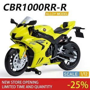 Diecast Model Cars 112 Honda CBR1000RR 2023 Alloy Motorcycle Model Toy Car Sound and Light Shork-Absorber Off Road Diecast Vehicle Boys Elite Gift Y240530GAH0