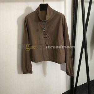 Half Zipper Jacket Women Summer Sunscreen Jackets Designer Long Sleeve Coat Solid Color Outerwear