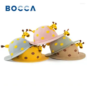 Berets bocca żyrafe dzieci kreskówka kreskówka chłopcy dzieci dzieci kształtują kapelusze rybaków z linami panama czapka śliczne czapki na zewnątrz