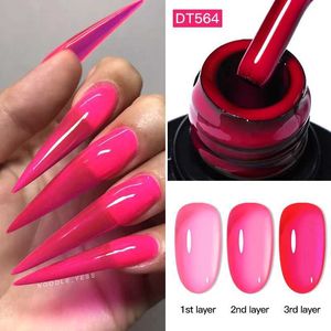 Nail Polish MEET ACROSS 7ml red pink jelly glass gel nail polish translucent sea blue gel summer shining rainbow nail art gel varnish d240530