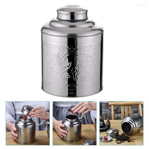 Förvaringsflaskor Klappbehållare te tätade behållare för matluftstrida kaffegrundar tenn canister lufttätt rostfritt stål