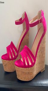 Rontic New Arrival Women Platform Sandals Sexy Wedges Open Open Fuchsia Purple Party Shoes Women US بالإضافة إلى حجم 5206561220