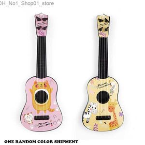 Guitar Mini Four Stringled Guitar Toy Educational Musical Instrument Toy Boys and Girls Toy Childrens Prezent Q240530