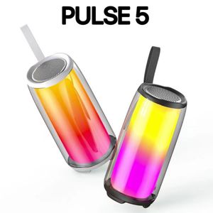 Portabla högtalare Pulse 5 Vattentät subwoofer Musik Pulserande färg LED -lampor Portabla ljudsystem Bluetooth -högtalare utomhus bashögtalare för fest
