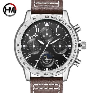 2018 Nowy kwarcowy zegarek dla mężczyzny duże pilotowe zegarki sportowe dekoracyjne małe tarcze swobodne skórzane paski na rękę 2256 194r