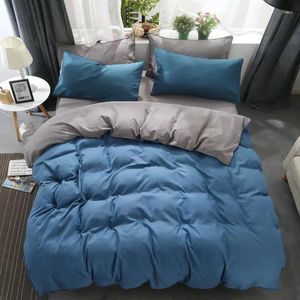 Sängkläder set modem enkel uppsättning 5 storlek grå blå sängkläder 4 st/set duvet cover king comforter ab sida 2024