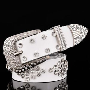 Belts Female Belt Genuine Leather Rhinestones Alloy Pin Buckle Western Crystal Waistband Cowgirl Diamond For Women Men Jeans 231l