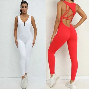 Women's Tracksuits One Piece Sexy Sport Set Quickly Dry Jumpsuit Training Dancing Bodysuit Workout Clothes for Women Outfit Fitness Activewear z240530