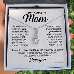 Pendant Necklaces To My Mom Gift 2024 Metal Moon Necklace For Fashion Women With Box Happy Mother Day Birthday